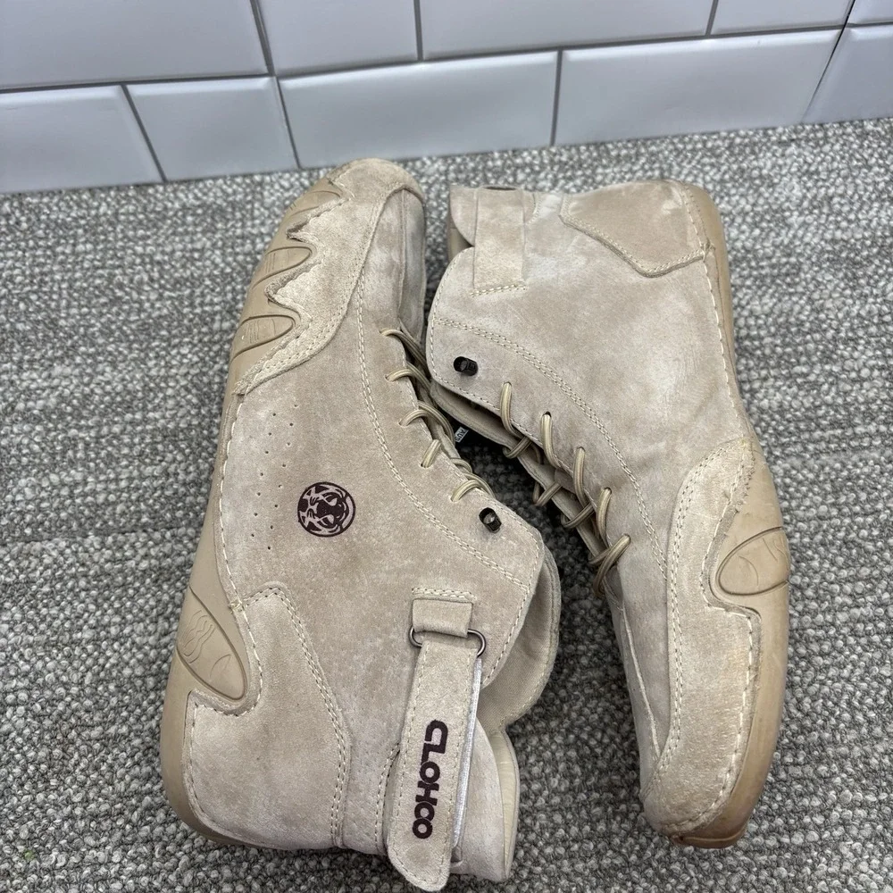 Clohoo Mens Beige Leather High Top Shoes Size 13 US‎ 48 Euro Ankle Casual Shoes